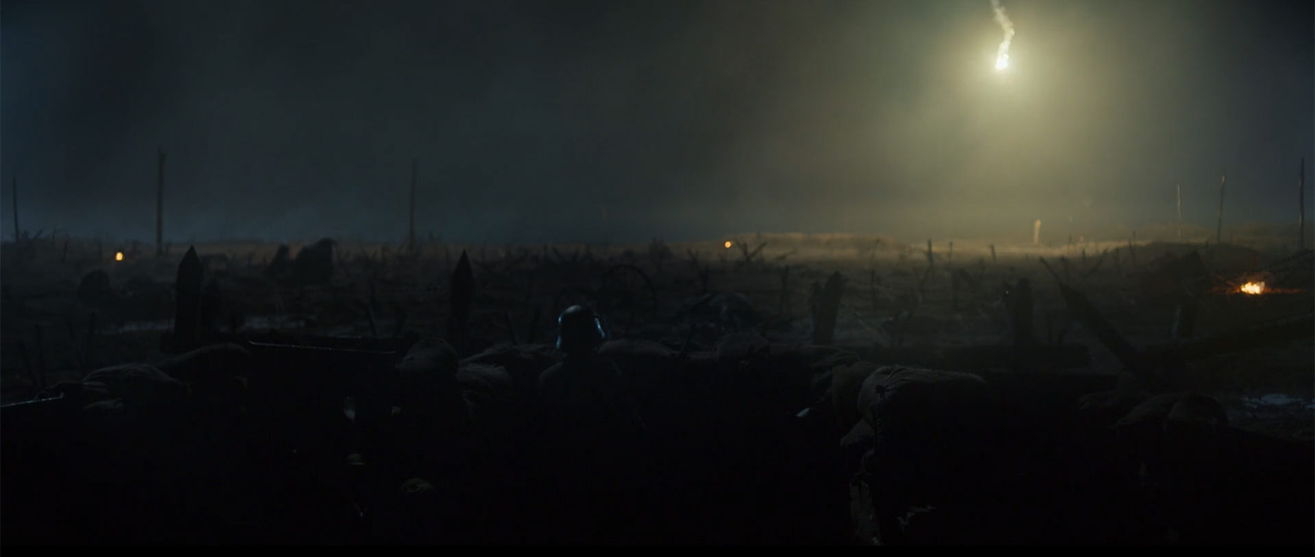 a nighttime lighting and immersive camera on All Quiet on the Western Front.