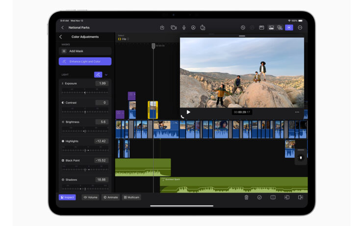Final Cut Pro for iPad 2.1 - 光と色を強調する機能を追加